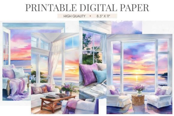 Download Coastal Sunset Living Room Junk Journal - Living Collection