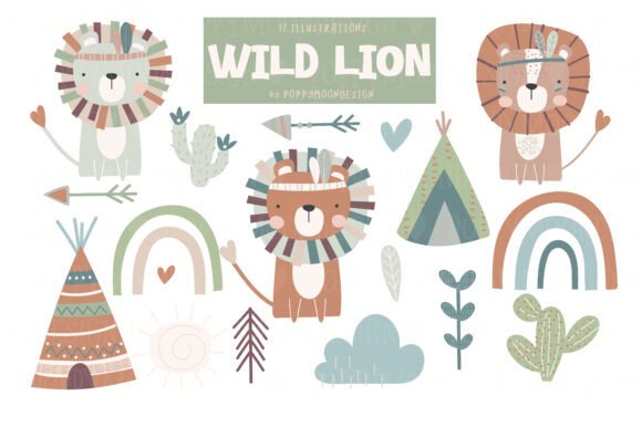 Download Wild Lion Clipart Set - Lion clipart Collection