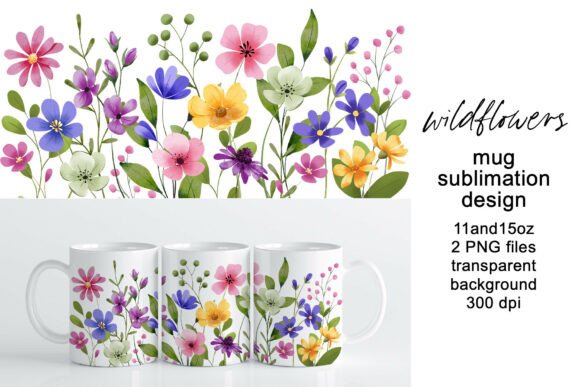 Download Mug Wrap, Sublimation Design Flowers - Sublimation design Collection