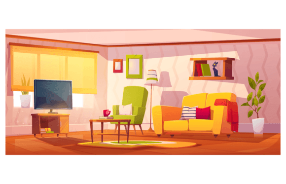 Download Spring Interior of Living Room with Sofa - Living Collection