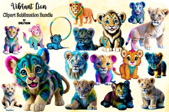 Download Vibrant Lion Clipart PNG Bundle - Lion clipart Collection