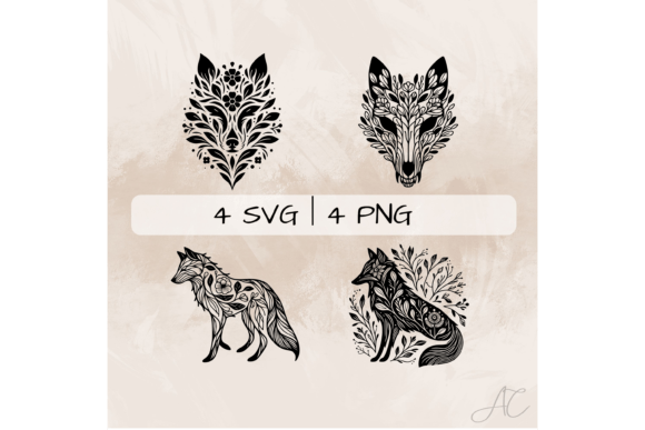 Download Floral Wolf SVG Bundle, Wolf PNG - Premium Resources