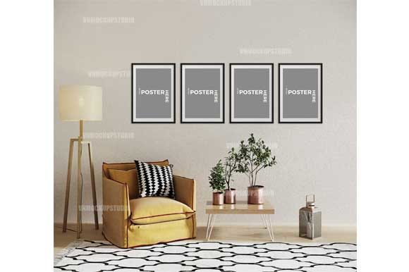 Download Wall Mockup, Living Room Mockup, Mock-Up - Living Collection